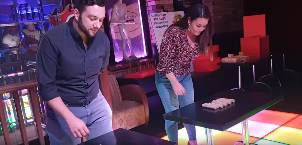 Guests playing a Cube Challenge game